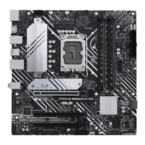 Материнская плата ASUS PRIME B660M-A D4-CSM, LGA1700, B660, 4*DDR4, DP+ 2* HDMI, SATA3 + RAID, Audio, Gb LAN, USB 3.2*6, USB 2.0*6, COM*1 header, LPT*1 header (w/o cable), mATX; 90MB19K0-M1EAYC