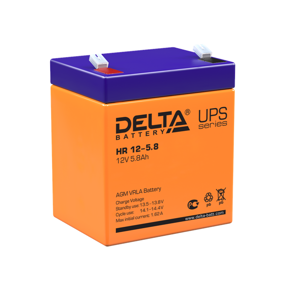 Аккумуляторная батарея Delta Аккумуляторная батарея для ИБП HR 12-5.8 (12V / 5.8Ah) (4614010180009)