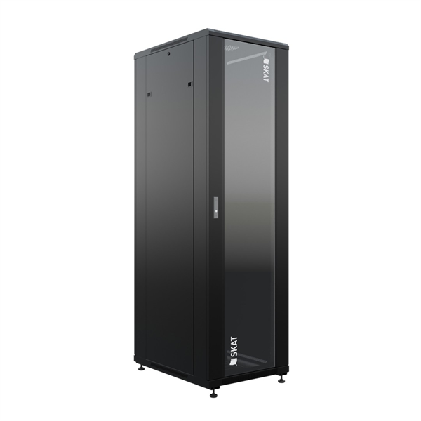 Телекоммуникационный шкаф (4402) Бастион SKAT TB-22R680GF-B Телекоммуникационный шкаф 22U/600x800мм/Пд-стекло/Зд-металл/RAL9005/53,3кг/1.5 л.г