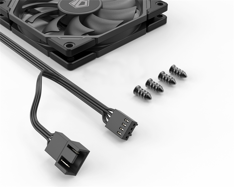 Вентилятор для корпуса ID-COOLING TF-9215-K 92x92x15мм (80шт./кор, PWM, 4pin, черный, резиновые углы, 800-2800об/мин) BOX