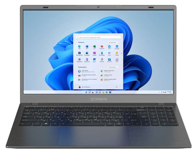 Ноутбук IRBIS GroovyBook 15 Core I5-1240P, 16GB+512GB NVME SSD,15,6"LCD 1920*1080 IPS , AX101 WIFI, Front camera: 2MP,TPM2.0 , 7.7V 6000mha battery, TYPE C full function, with RJ45,Windows 11 Pro RUS,Grey
