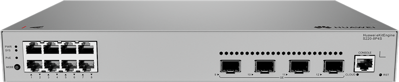 Коммутатор HUAWEI eKit S220-8P4S 8*10/100/1000BASE-T ports(125W PoE+),4*GE коммутатор с SFP портами