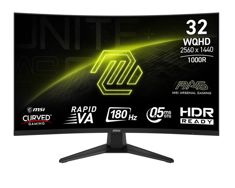 Монитор MSI MAG 325CQF 31.5" 16:9 WQHD(2560x1440) Rapid VA Curve 1000R, 0,5ms(GTG), 3500:1, 100M:1, 300nit, 178/178, 2xHDMI 2.0, 1xDP 1.4, USB-C, Tilt, VESA, 180HZ, Black, 1y war-ty
