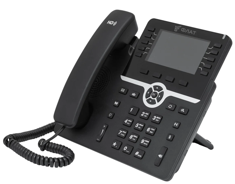 IP-телефон Flat-Phone B10: 20 SIP-аккаунтов, 2 порта 10/100/1000BASE-T (RJ-45), ЖК-дисплей, PoE, РЕЕСТР