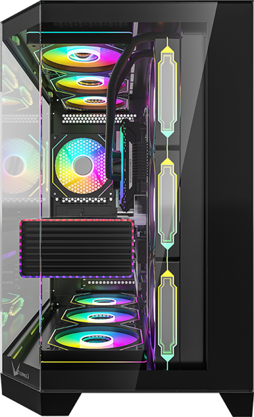 корпус Formula V Line Crystal Z6 Black, ATX, Left & Front & Bevel side Tempered Glass, TYPE-C*1, USB3.0*2