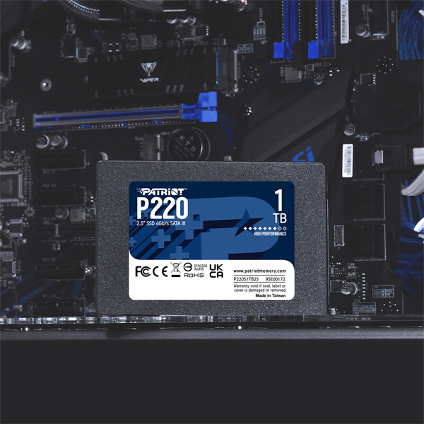 Твердотельный накопитель Patriot SSD P220 1TB SATA3 2.5" R550/W500 TBW 480TB 3D NAND