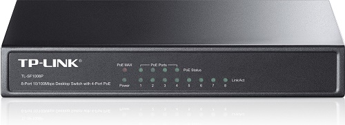 коммутатор TP-Link TL-SF1008P, 8-Port 10/100 Mbps Desktop Switch with 4-Port PoE+, 66 W, 250m