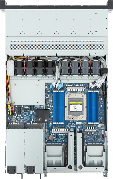 Шасси серверное Gigabyte Server Platform R163-Z35 Rev.3x / 1U / 1xAMD (9004/9005) / 1xHS / 12xDIMM / 12xSFF NVME/SAS/SATA + 1xM.2 PCIe Gen3 / 1x1GbE / 2xOCP 3.0 / 2xFHHL / 2x1300W / Rails / 1Y