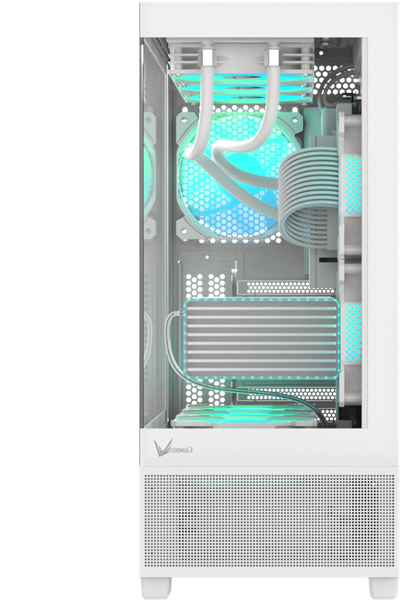 Корпус Formula V Line Crystal E1 White, ATX, TYPE-C*1, USB3.0*2, Switch Display Panel