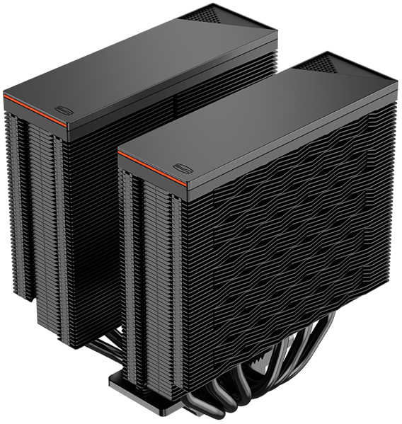 Кулер для процессора PCCooler RZ620 BK, 2x120mm FAN, 6 HEAT PIPES, 4-PIN PWM, 500-2200 RPM, 32 DBA, FDB BEARING, LGA 1851/1700/1200/115X, AMD AM5/AM4