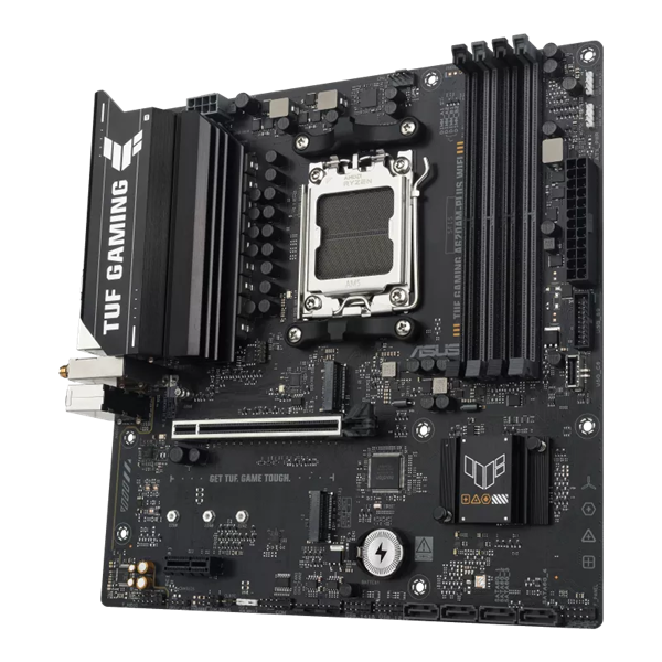 Материнская плата ASUS TUF GAMING A620AM-PLUS WIFI, AM5, A620A, 4*DDR5, 4*SATA, 2*M.2, 2*USB 3.2, 4*USB 2.0, 1*PCIx16, 1*PCIx1, 2*DP+HDMI, mATX; 90MB1MZ0-M0EAY0