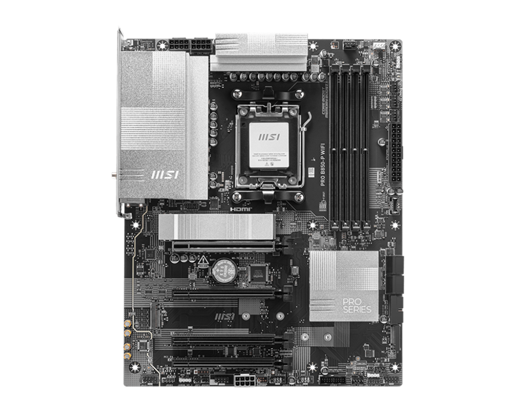 Материнская плата MSI PRO B850-P WIFI ,B850,AM5,4DDR5,4PCI-Ex16,3M.2,4SATA3,3USB10G,6USB5G,8USB2.0