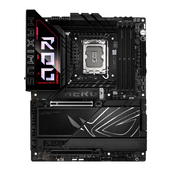 Материнская плата ASUS ROG MAXIMUS Z890 HERO, LGA1851, Z890, 4*DDR5, 4*SATA, 6*M.2, 8*USB 3.2, Type-C, 2*PCIx16, 1*PCIx1, 2*Thunderbolt™ 4, HDM, ATX; 90MB1ID0-M0EAY0