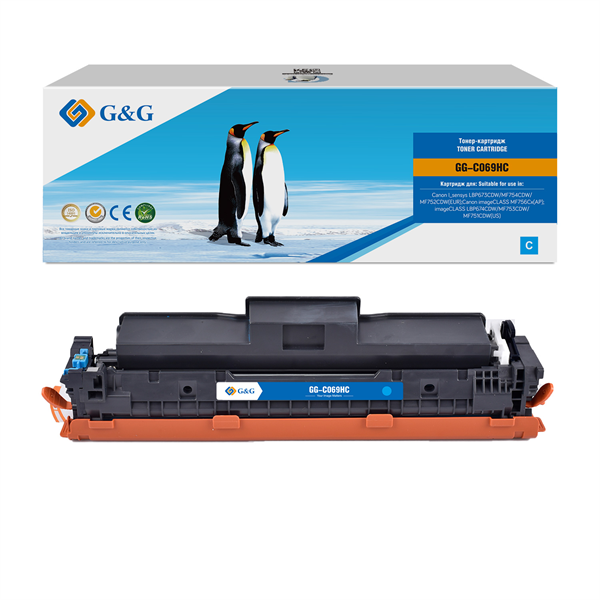 Картридж лазерный G&G GG-C069HC 069H Cyan голубой (5500стр.) для Canon i-SENSYS MF752Cdw MF752/MF754Cdw MF754