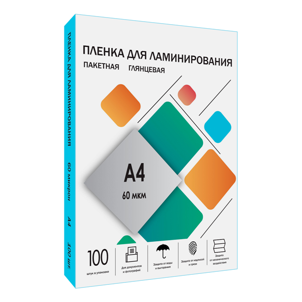 Пленка для ламинирования Гелеос пленка формат А4, глянцевая 216х303 (60 мик) 100 шт.