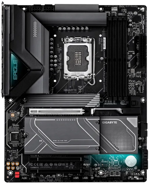 Материнская плата GIGABYTE Z890 EAGLE PLUS, LGA1851, Z890, 4*DDR5, 4*SATA, 4*M.2, 5*USB 3.2, 4*USB 2.0, Type-C, 3*PCIx16, 3*PCIx1, DP, ATX