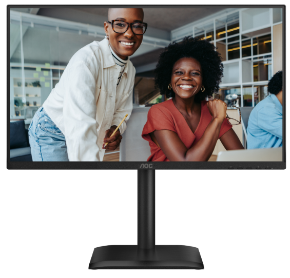 Монитор 23,8" AOC 1920x1080 WLED 16:9 IPS 300cd, 1500:1, 20M:1, 4ms, 178°/178°, VGA, HDMI, DP, USB hub: USB3.2x4, USB3.2-B, 120Hz, Speakers, Tilt, Height, Swivel, Pivot, Internal, VESA, Black, 3y