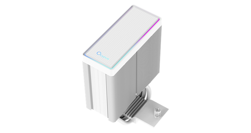 Кулер для процессора Ocypus Gamma A40 WH ARGB Digital, 100mm ARGB FAN, Top Display Panel, 4 HEAT PIPES, 4-PIN PWM, 600-2400 RPM, 29.5DBA, HYDRO BEARING, LGA115X/1200/1700/18XX, AM4/AM5