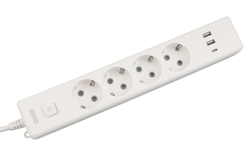 Сетевой фильтр Power Cube сетевой фильтр c USB, 1,9 метра, USB-порты:Type-A: 2 шт,Type-C: 1 шт.зарядка 3.5А/20вт, 4 розетки с заземлением, 16А/3,5кВт, cечение провода: 3х1,0мм2, белый, 2 года гарантии, Россия