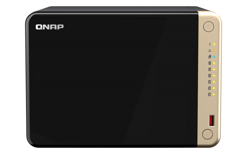 Системы хранения данных QNAP SMB QC 2GhzCPU/8Gb/upto 6HDD, up to 22 with TL-D800C/SATA(3,5" 2,5")/ 2xUSB3.2 2xUSB2.0/1xHDMI/1xExp.slot/2x2,5Gb/iSCSI/1xPS/3YW TS-664-8G-EU-RU