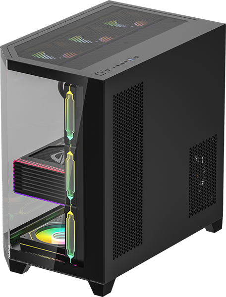 корпус Formula V Line Crystal Z6 Black, ATX, Left & Front & Bevel side Tempered Glass, TYPE-C*1, USB3.0*2