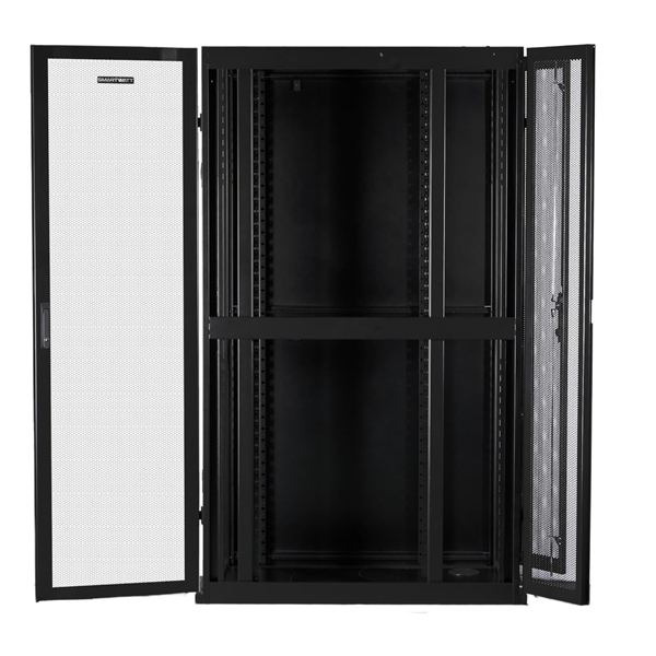 Серверный шкаф SMARTWATT Серверный шкаф Rack S-Series 42U 600x1200мм, двери с перфорацией, боковые панели 4шт и ролики в комплекте, черный (4512020620014)