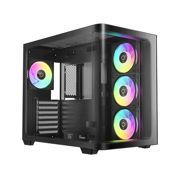 корпус Ocypus Iota C70 BK Curve ARGB Digital, ATX, Type-C*1, USB3.0*2, REAR 1x120mm ARGB, MB SIDE 3x120mm ARGB (существенное повреждение коробки)
