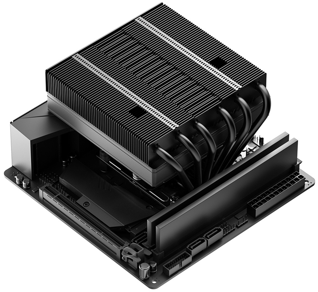 Кулер для процессора ID-COOLING IS-77-XT BLACK LGA1851/1700/1200/115X/AM5/AM4 низкопрофильный высота 77mm (18шт/кор, TDP 150W, PWM, 6 тепл.трубок + медная база, FAN 120mm) BOX