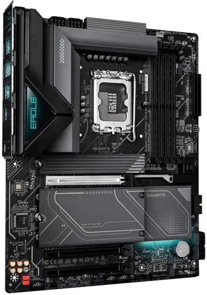 Материнская плата GIGABYTE Z890 EAGLE PLUS, LGA1851, Z890, 4*DDR5, 4*SATA, 4*M.2, 5*USB 3.2, 4*USB 2.0, Type-C, 3*PCIx16, 3*PCIx1, DP, ATX