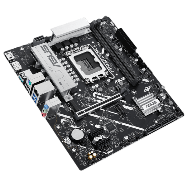 Материнская плата ASUS PRIME B860M-K, LGA1851, B860, 2*DDR5, 4*SATA, 2*M.2, 3*USB 3.2, 3*USB 2.0, 1*PCIx16, 2*PCIx1, DP+HDMI, mATX; 90MB1JT0-M0EAY0
