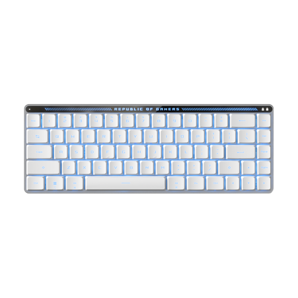 Клавиатра ASUS FALCHION RX LP, 2.4 GHz RF, Bluetooth, 65%, PBT, White