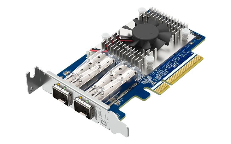 Сетевая карта QNAP Expansion Card QXG-25G2SF-E810 PCIe Gen4 x8, 2x25GbE(SFP28)