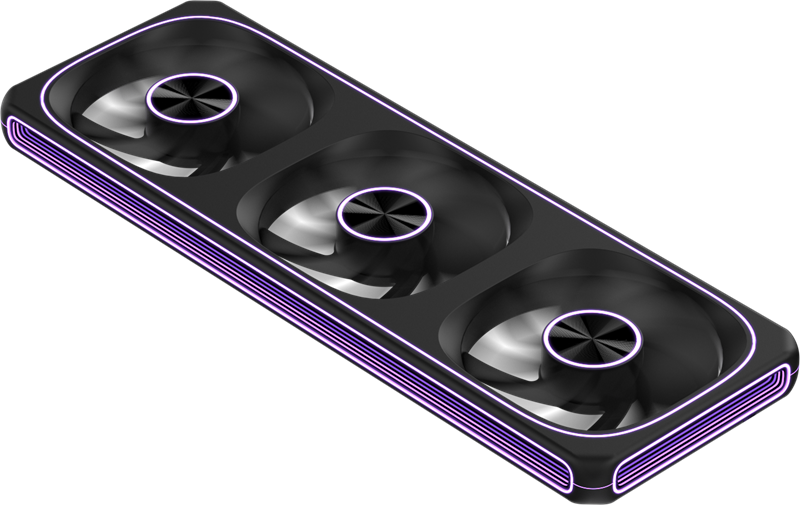 Вентилятор для корпуса Formula V Line AIR FUSION 3 BK REVERSE, 360x120x28mm, ARBG 3pin + PWM 4pin, 500-1800 RPM, 37.83 DBA MAX, HYDRO BEARING