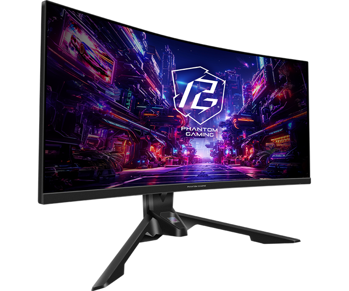 Монитор ASROCK 34" PG34QRT2B VA 3840x2160 1 ms GTG 500 cd 180Hz HDR 400 VESA HAS Tilt HDMI*2 DP*2 MM HAS Swivel Pivot Black