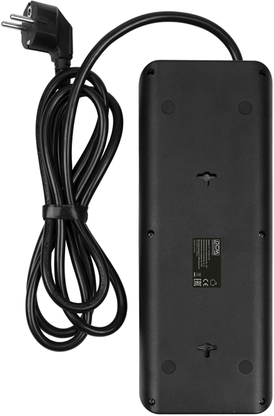 Сетевой фильтр Powercom сетевой фильтр, 3 метра, 10 розеток, USB-Ax2, USB Type-C, 16А/4кВт, cечение провода: 1,5мм2, цвет черный, 1 год гарантии (2065290)