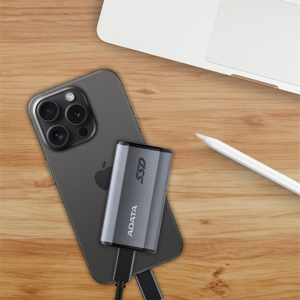 Внешний накопитель External SSD ADATA 1TB USB 3.2 Gen 2x2 Type-C R2000/W2000MB/s 3D NAND gray