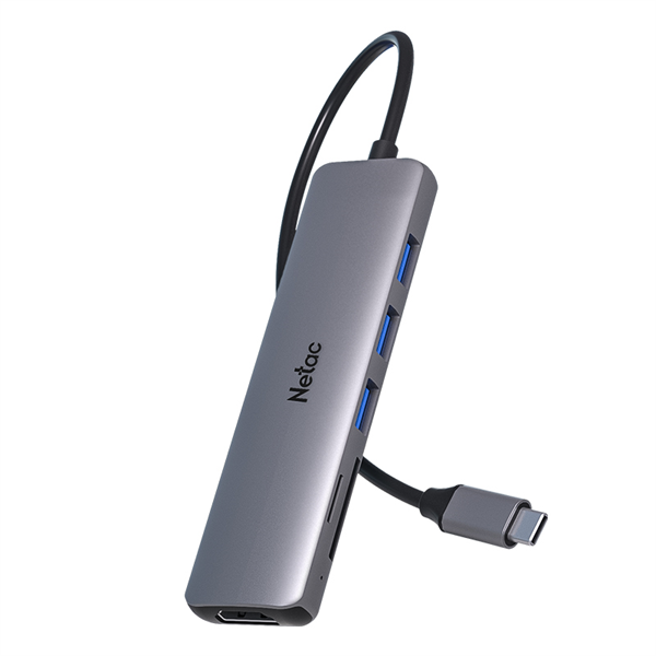 USB-концентратор Netac Hub WF14, Type-C to USB3.0*3+HDMI+mSD/SD 2.0 (repl. NT08WF14-30GR)