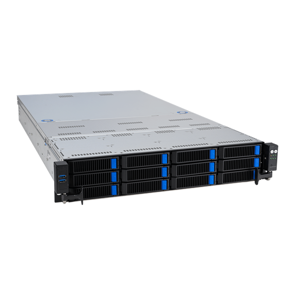 Серверная платформа ASUS RS720A-E12-RS12 2U, 2x SP5 (LGA 6096), 24 DIMM DDR5, 12x 3.5”/2.5" (4NVMe/SAS* + 4NVMe/SATA/SAS* + 4SATA/SAS* hs), 2x M.2 slot 2280, 2x10Gbe RJ45, 8 slots PCIe 5.0, 1x OCP 3.0, 2x2600W
