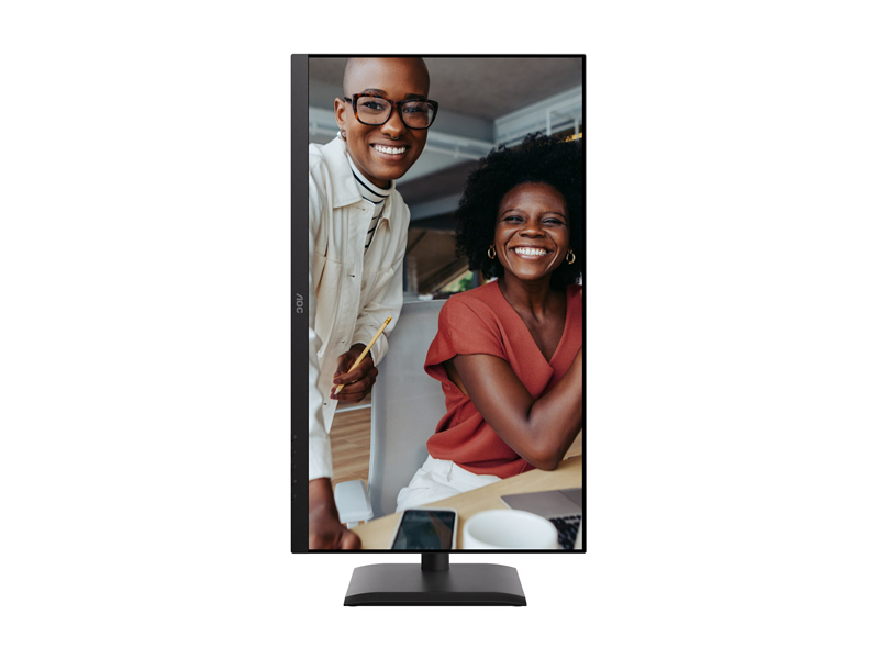 Монитор 27" AOC 3840x2160 WLED 16:9 IPS 400cd, 1200:1, 20M:1, 4ms, 178°/178°, 2xHDMI, DP, USB hub: 4*USB3.2, USB-C(90W), RJ45, 60Hz, Speakers, Tilt, Height, Swivel, Pivot, VESA, Internal, Black, 3y