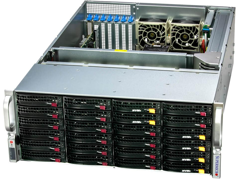Сервер Supermicro SuperStorage 4U Server 641E-E1CR24L 2x6548Y+/4x64Gb/ 1x7450 PRO 480GB NVMe M.2