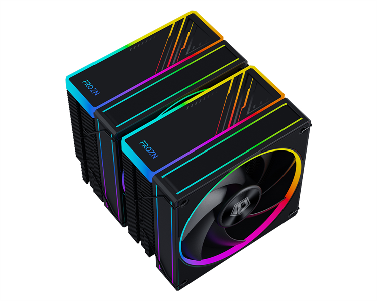 Кулер для процессора ID-COOLING FROZN A620 ARGB LGA1700/1200/115X/AM5/AM4 (6шт/кор, TDP 270W, PWM, черный, 6 тепл.трубок + медная база, DUAL ARGB FAN 120mm) RET