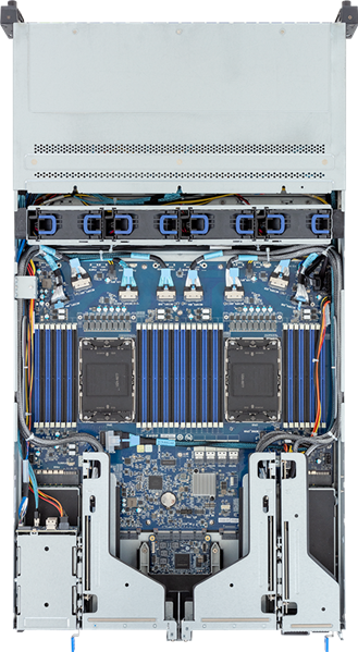 Шасси серверное Gigabyte Server Platform R283-S92 / 2U / 2xIntel (Gen 4/5) / 2xHS / 32xDIMM / 4xSFF NVMe/SATA/SAS + 20xSFF SATA/SAS + 2xSFF SATA/SAS / 2x1GbE / 2xOCP 3.0 / 6xFHHL + 2xLP / 2x2000W / Rails / 1Y