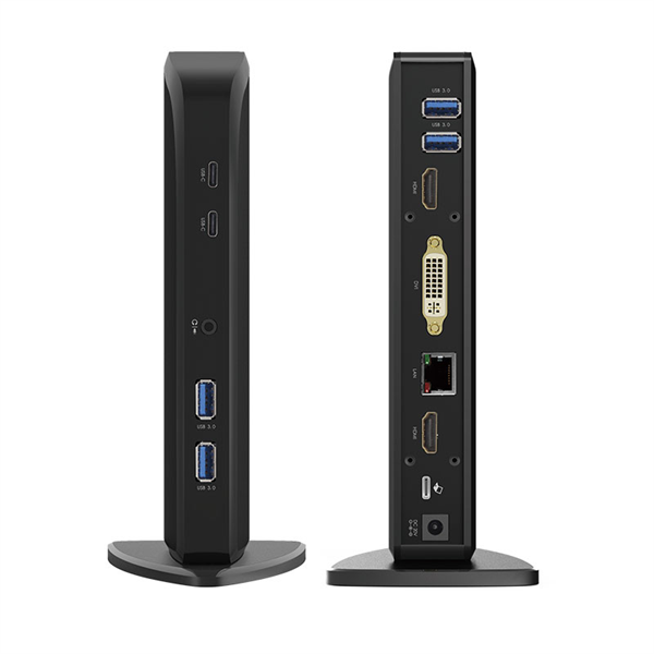 Док-станция Docking Station WAVLINK USB-C&USB3.0 Universal with 65W PowerDelivery Include 20V/5A PowerAdapter/4xUSB3.0/2xUSB-C/1xHDMI 4K 30HZ/1xHDMI 2K 50HZ/1xDVI/DVItoVGA adapter/1xGigabit LAN/1xAudio In/Out