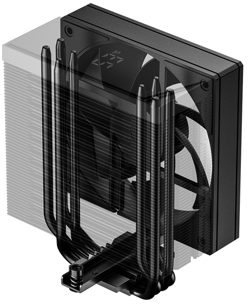 Кулер для процессора ID-COOLING FROZN A410 TD LGA1851/1700/1200/115X/AM5/AM4 (10шт/кор, TDP 220W, PWM, 4 тепл.трубки прямого контакта, FAN 120mm, черный) RET