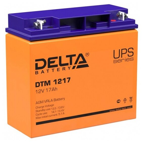 Аккумуляторная батарея Delta Аккумуляторная батарея для ИБП DTM 1217 (12V / 17Ah) (4614010050012)